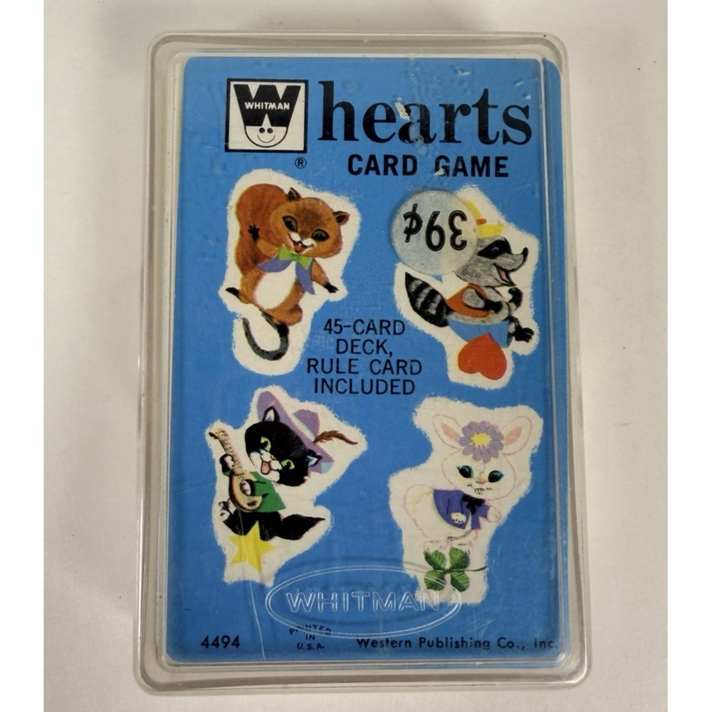 Vintage Hearts Card Game Whitman #4494 1963 in Original Plastic Case
